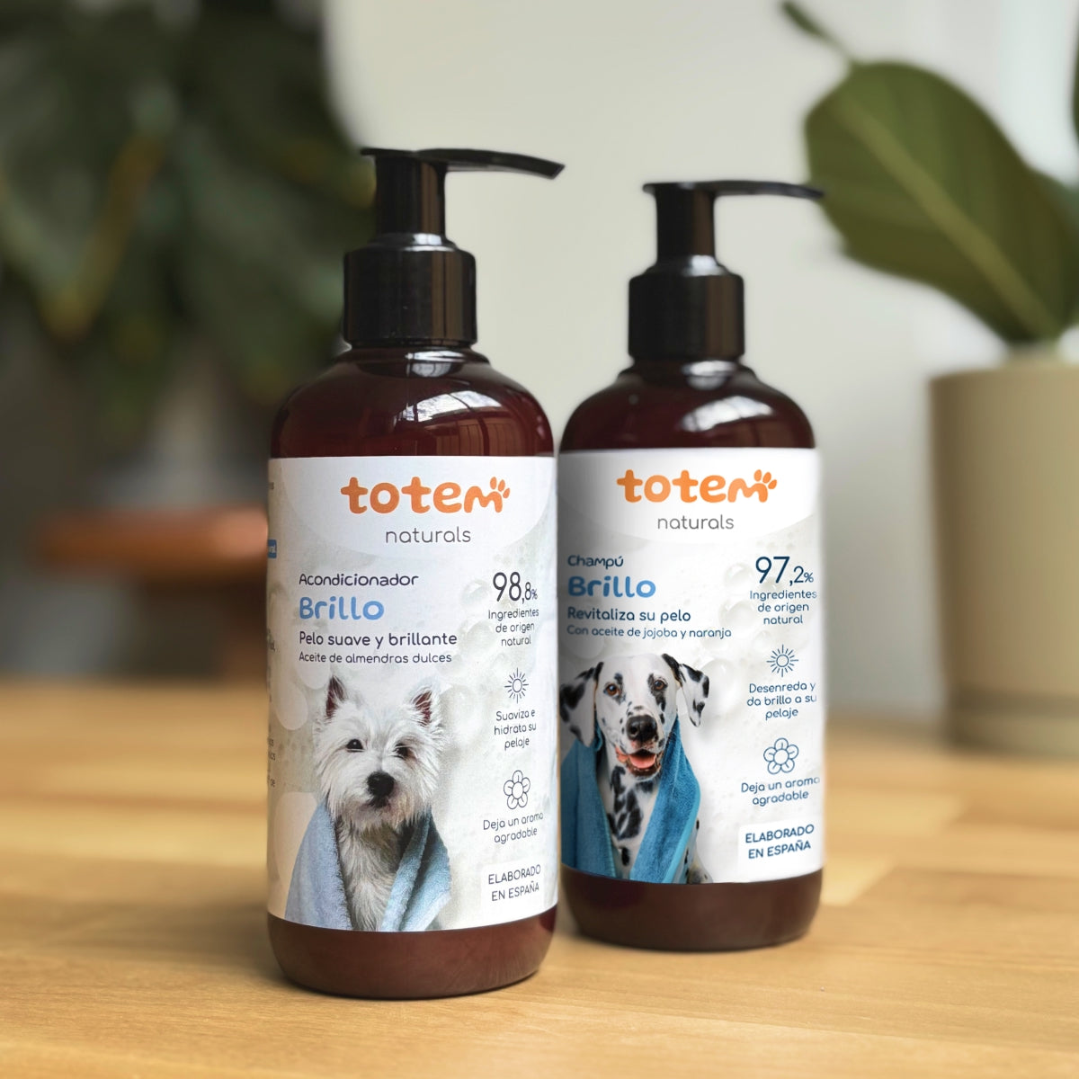 Pack Suavidad y Brillo para perros Champú + Acondicionador Totem Naturals