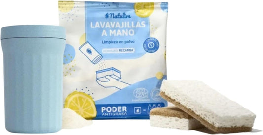Polvo Lavavajillas a mano Pack (bote + refill) limón Natulim
