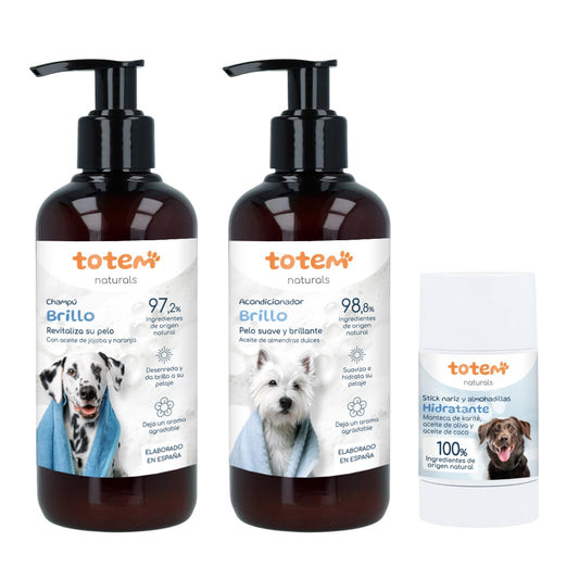 Pack Suavidad e Hidratación: Stick nariz y almohadillas 30 g + Champú 250 ml + Acondicionador 250 ml natural, Totem Naturals