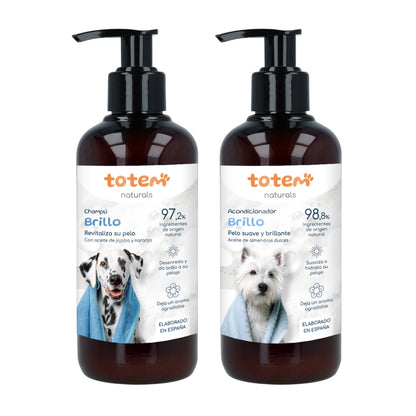 Pack Suavidad y Brillo para perros Champú + Acondicionador Totem Naturals